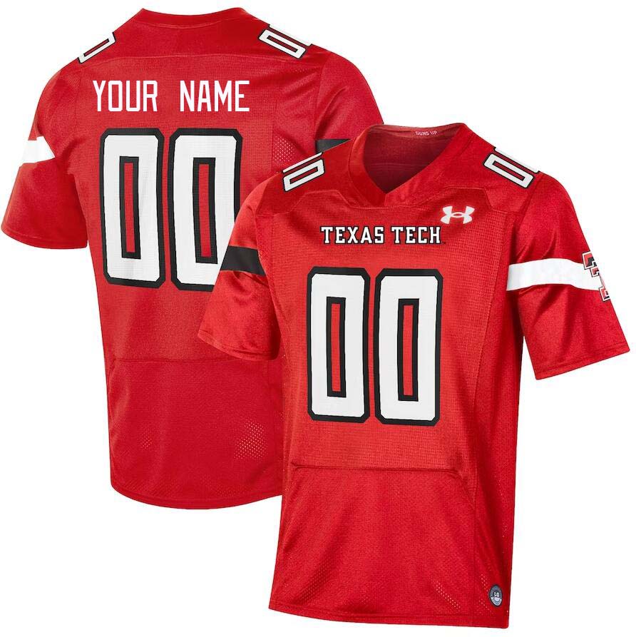 Custom Texas Tech Red Raiders Name And Number College Football Jerseys Stitched-Red